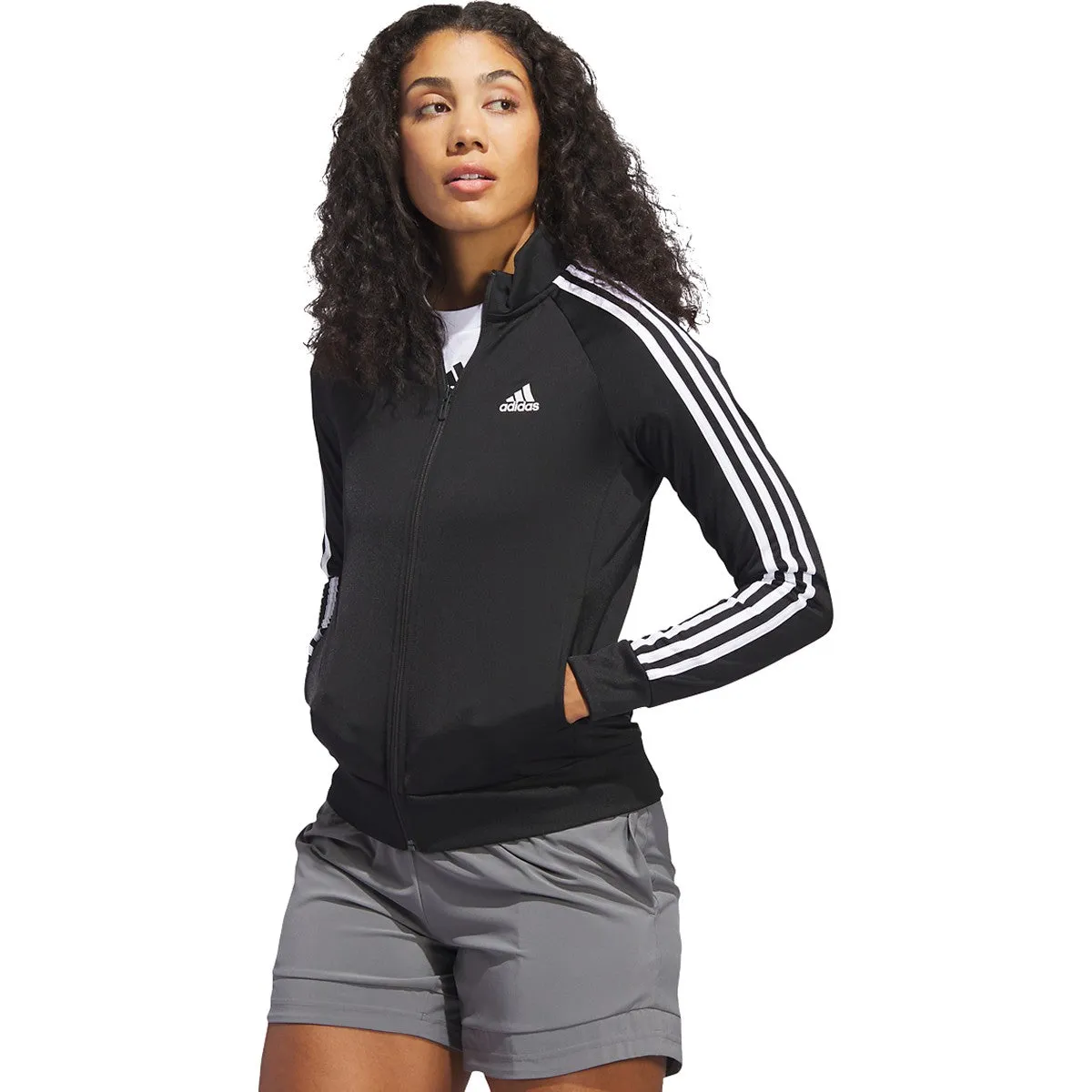 adidas Women's Warm-Up Tricot Slim 3-Stripes Track Jacket