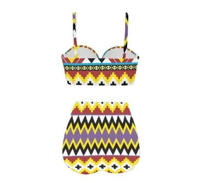 African Print 2pc Swimwear | Ankara Print Bikini Set | Tribal Beach wear Set - Ebinabor