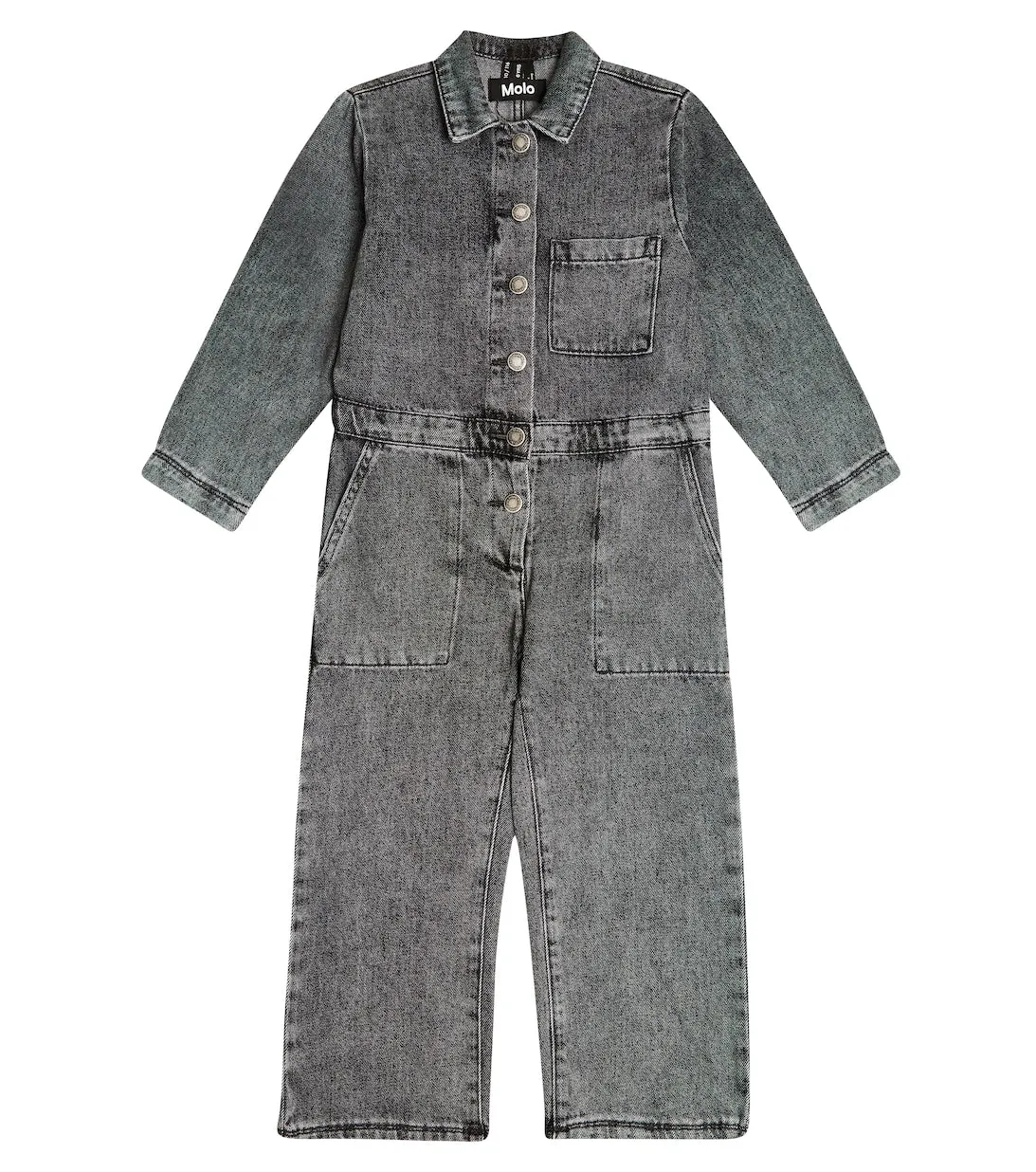 Angie Molo denim overalls, gray