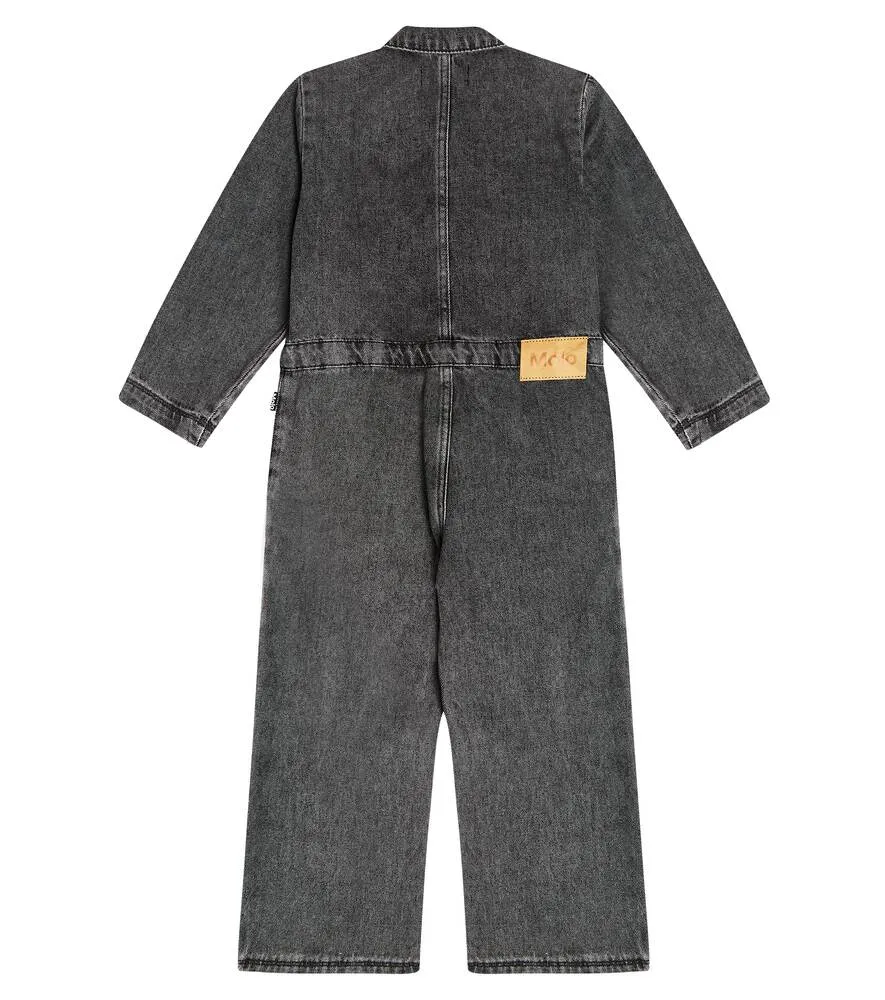 Angie Molo denim overalls, gray