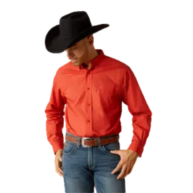 Ariat Men's Russell Classic Fit Button Down Red Shirt