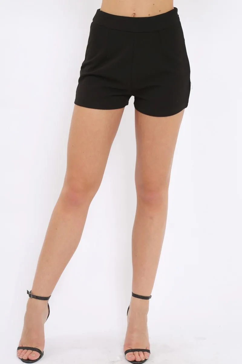 Black High Waisted Shorts - Alicina