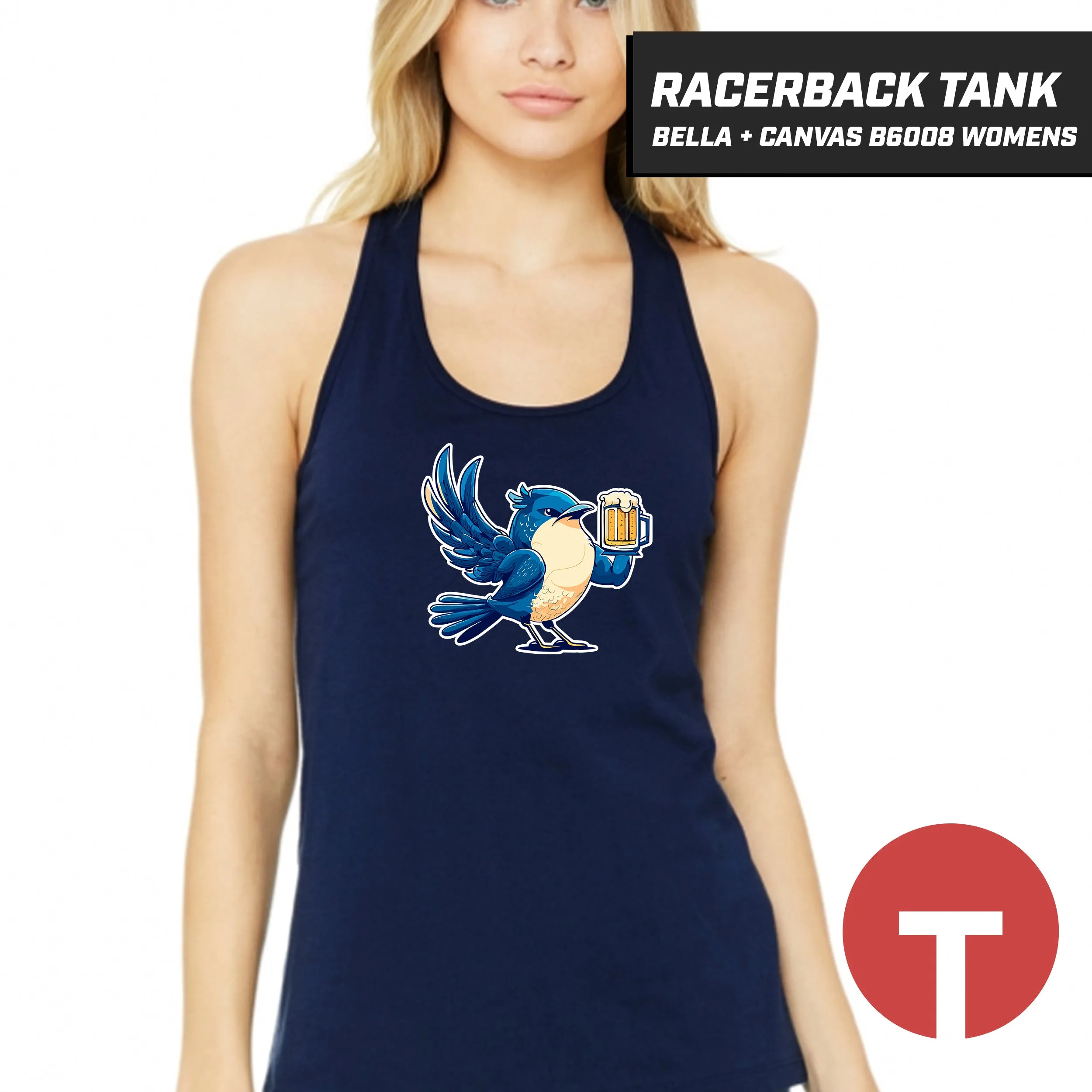 Bluebirds - Bella   Canvas B6008 Women's Jersey Racerback Tank