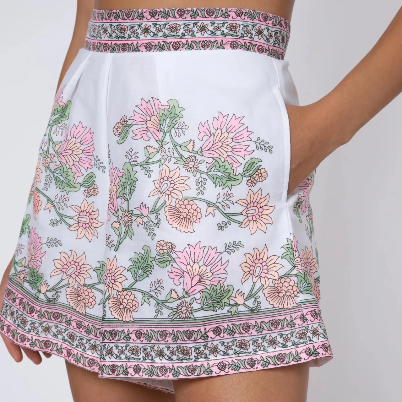 Candy Pink Rose Border City Shorts