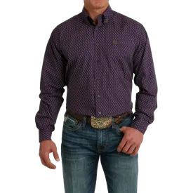 Cinch Men's Long Sleeve Button Down Purple Shirt