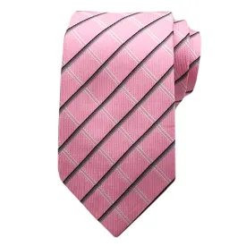 Classy Men Pink Striped Silk Tie