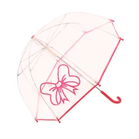 Clear Umbrella With Fuchsia Bow