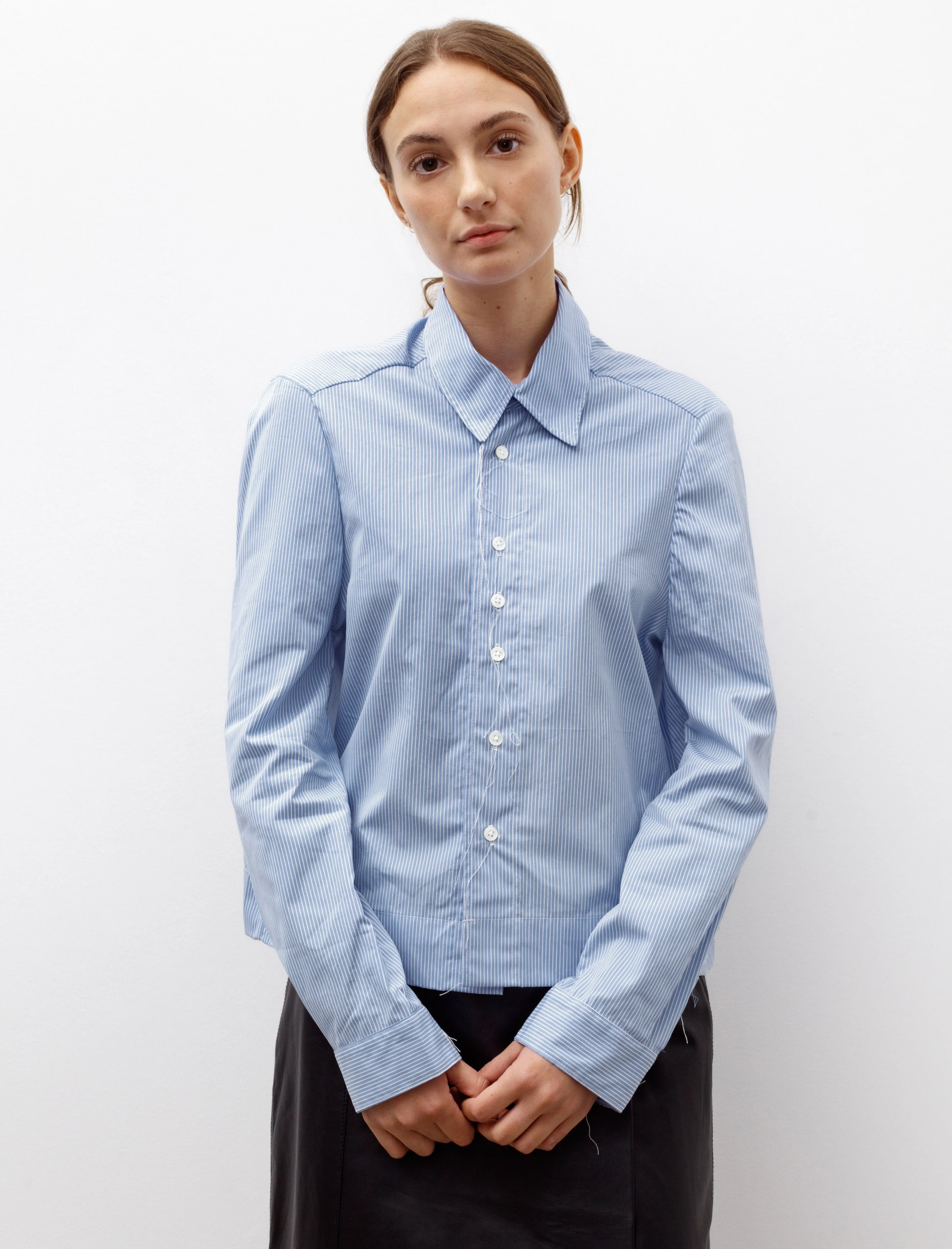 Cropped Gap Shirt Blue Stripe