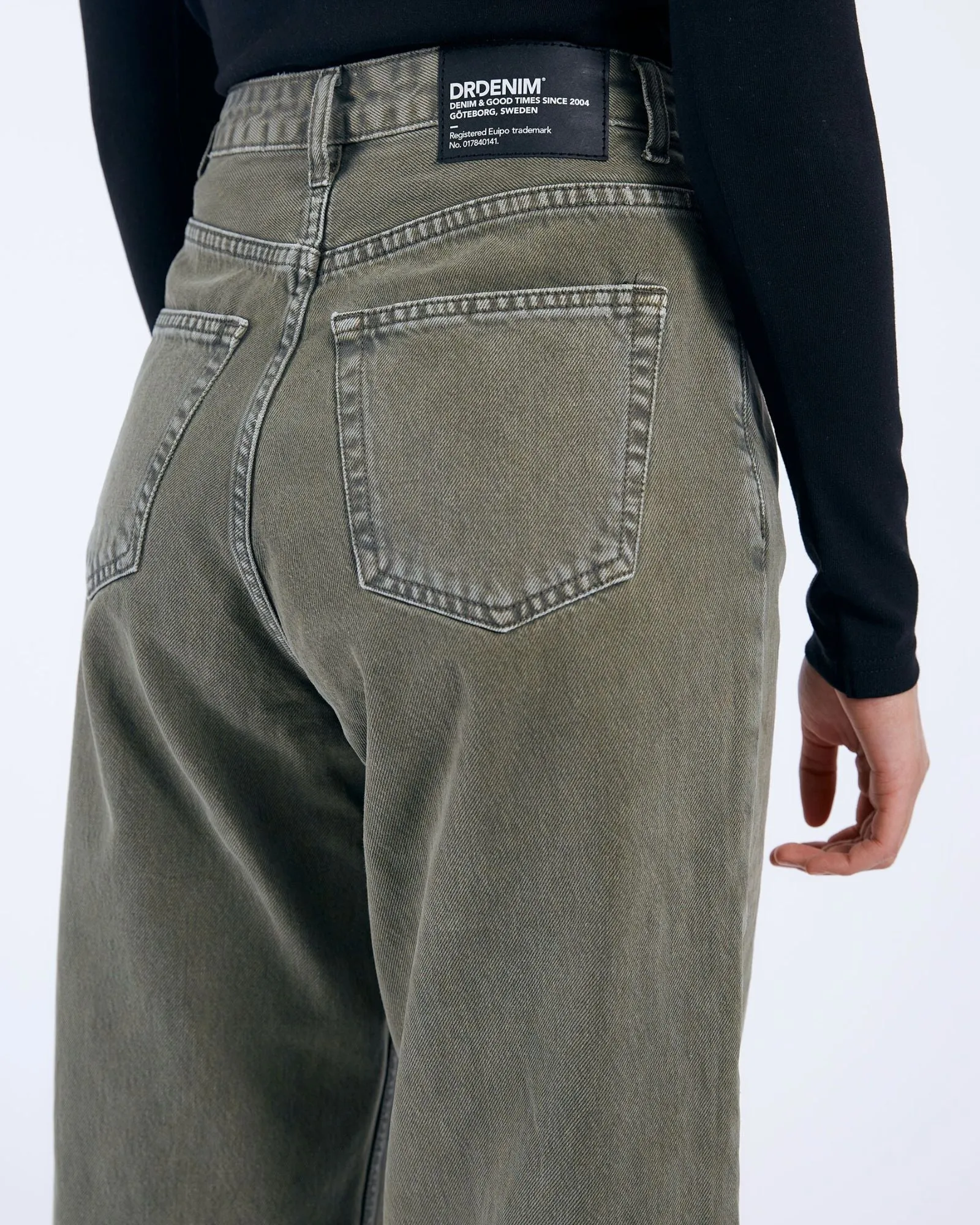 Donna Baggy Jeans - Washed Olive