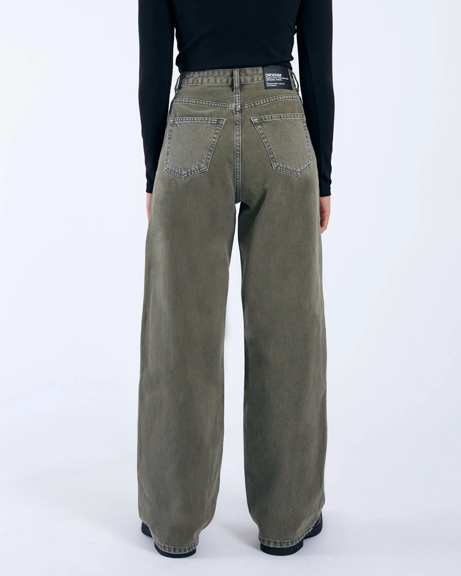 Donna Baggy Jeans - Washed Olive