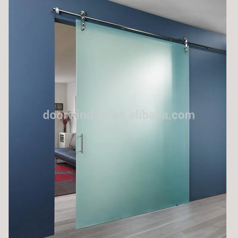 Doorwin 2021Blue fiberglass interior bathroom door waterproof sliding glass door with top track by Doorwin