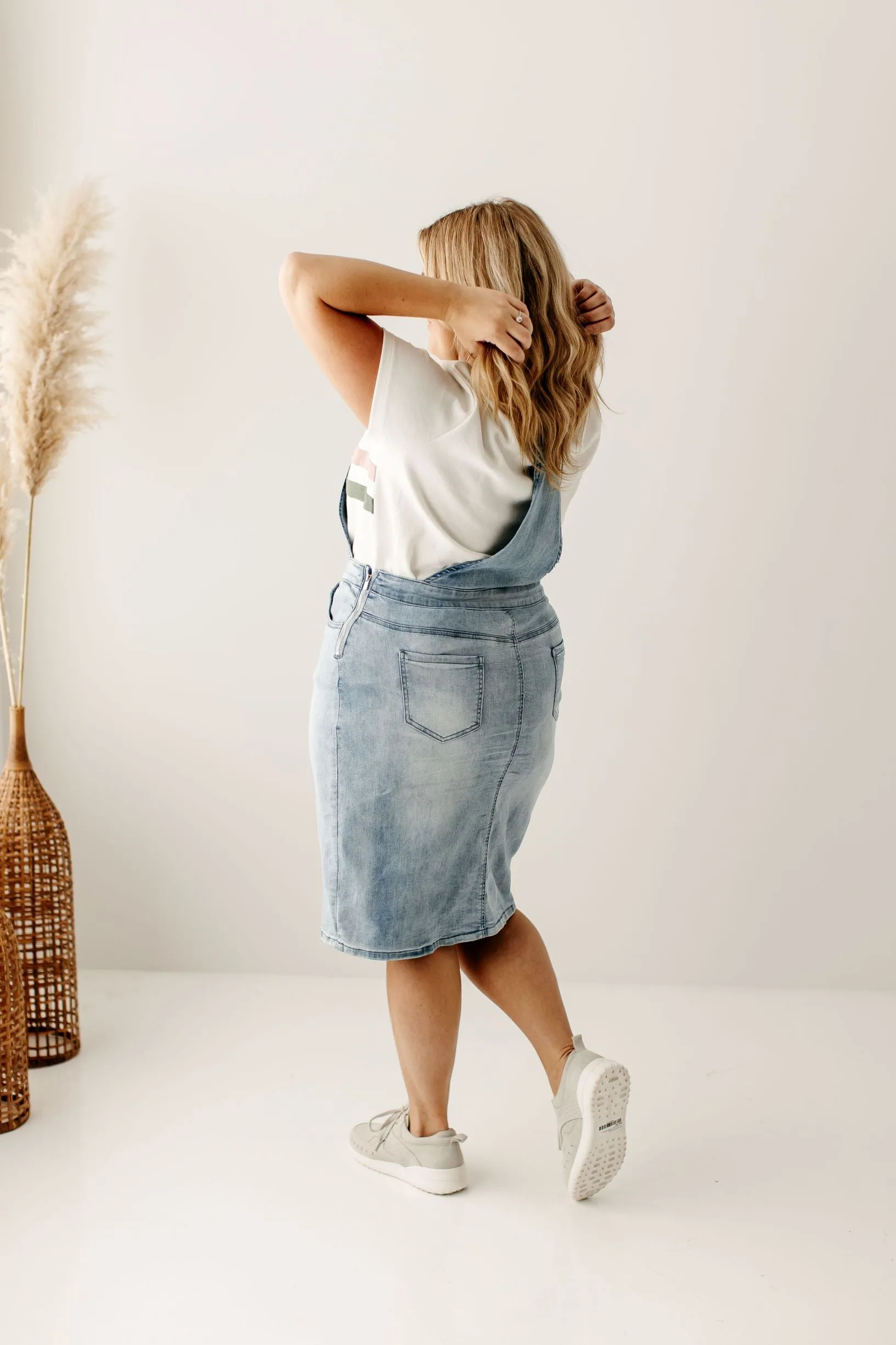 'Emerson' Light Denim Skirt Overalls