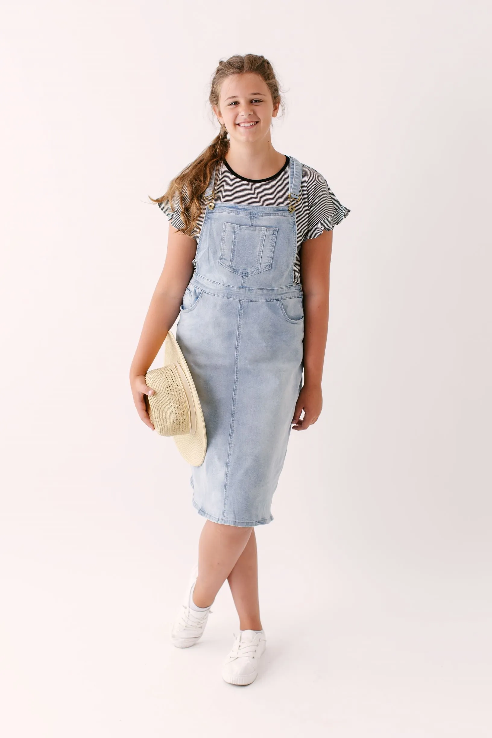 'Emerson' Light Denim Skirt Overalls