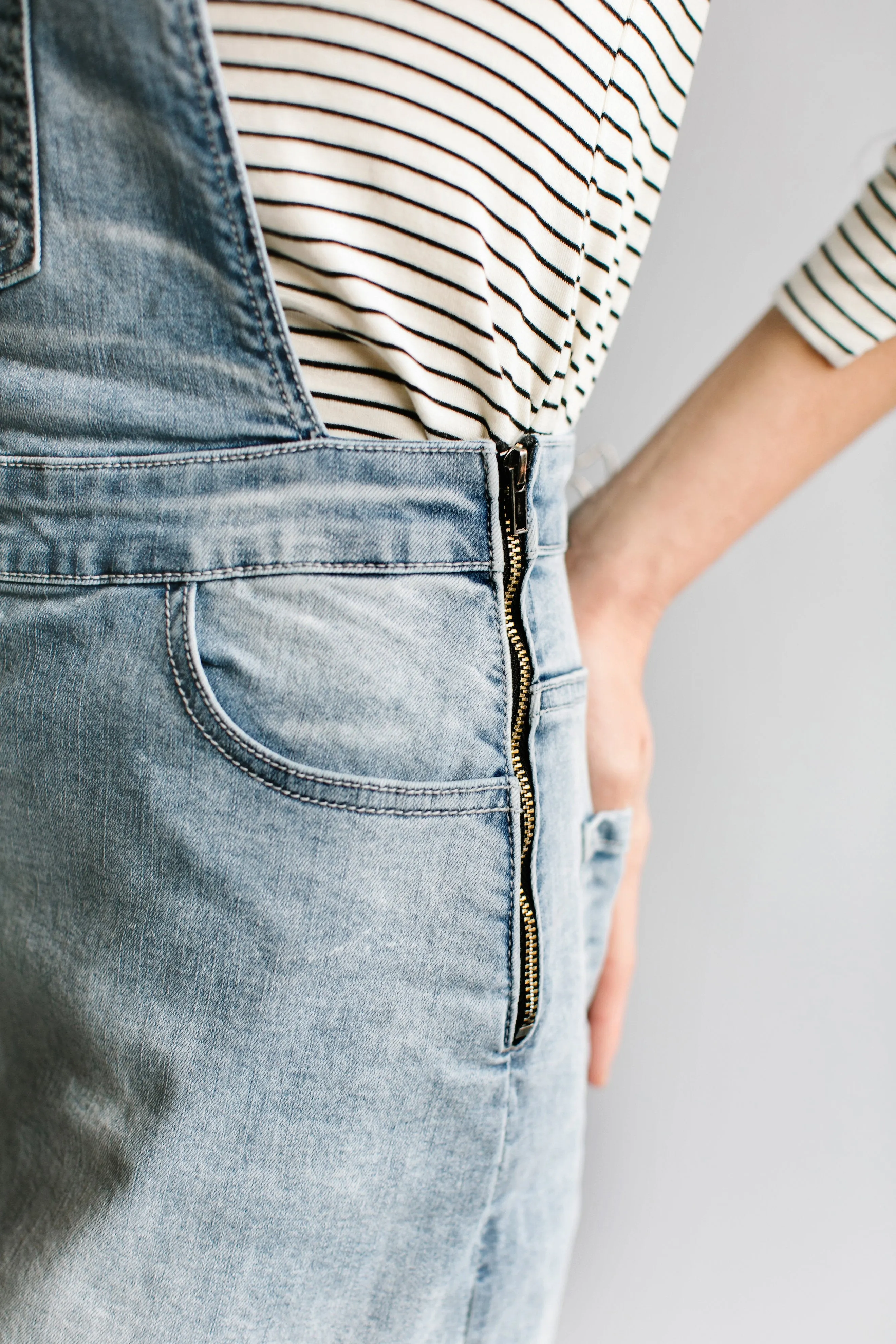 'Emerson' Light Denim Skirt Overalls