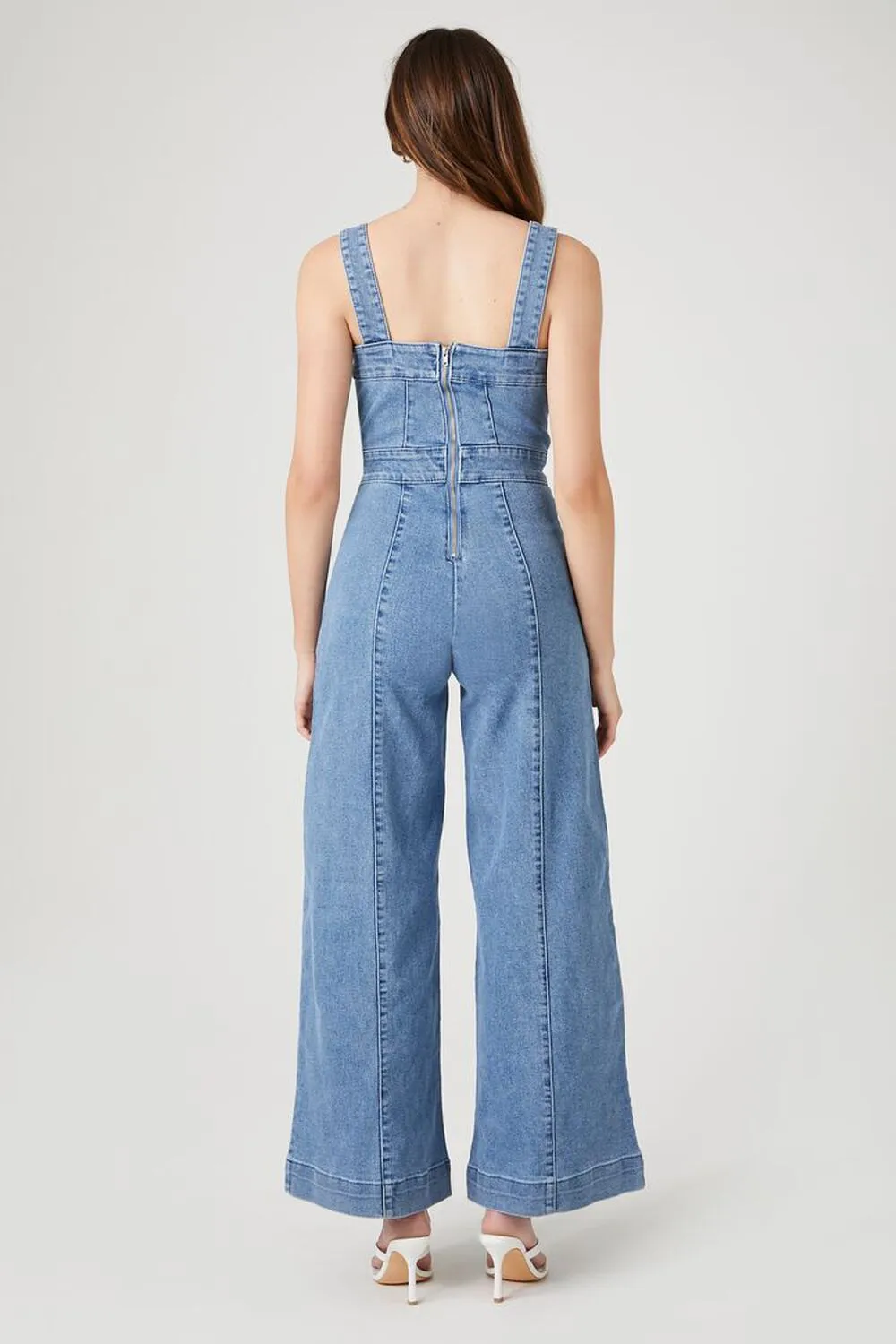 Forever 21 wide denim overalls, denim