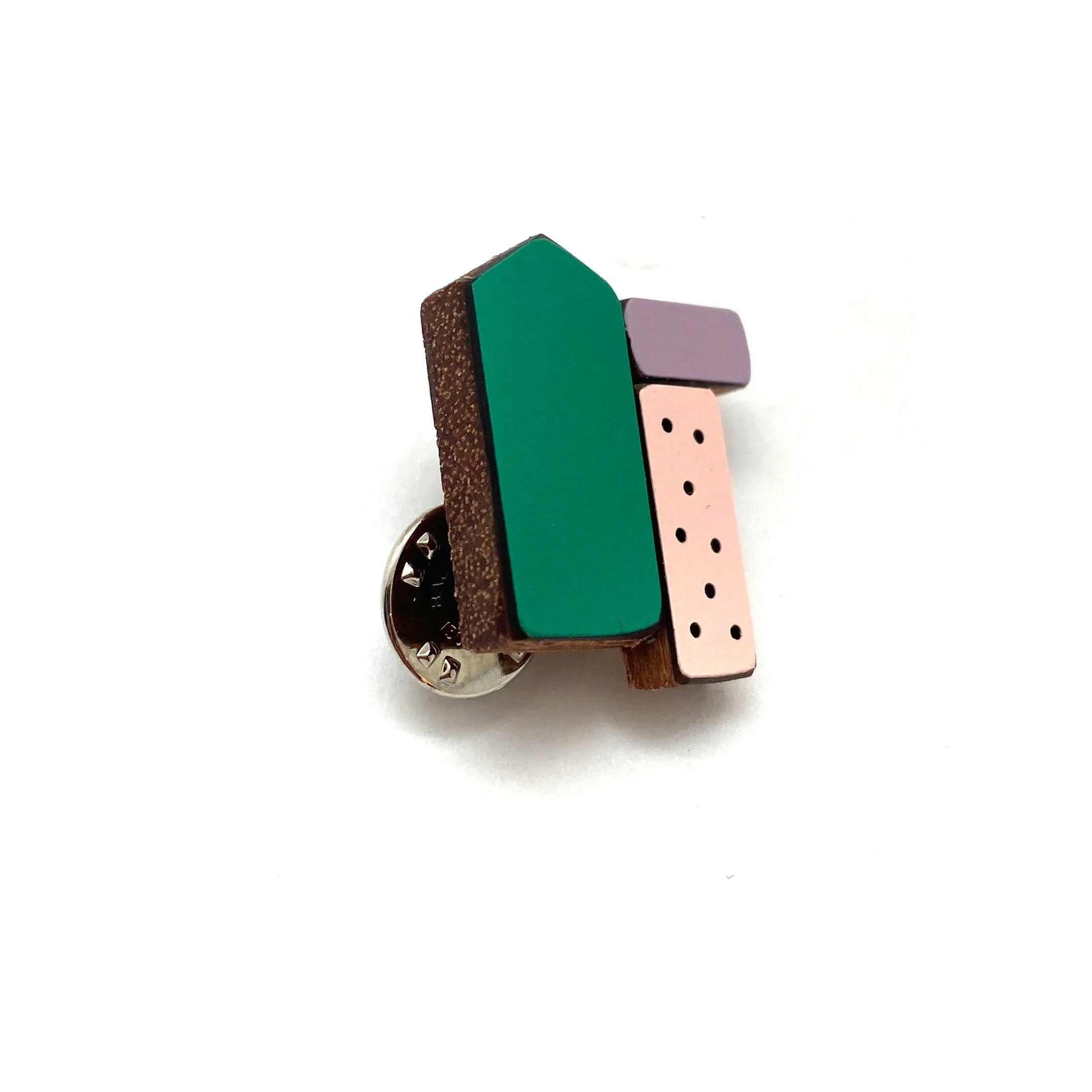 Geometric Pin - Green, Purple and Pink