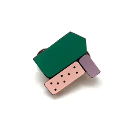 Geometric Pin - Green, Purple and Pink