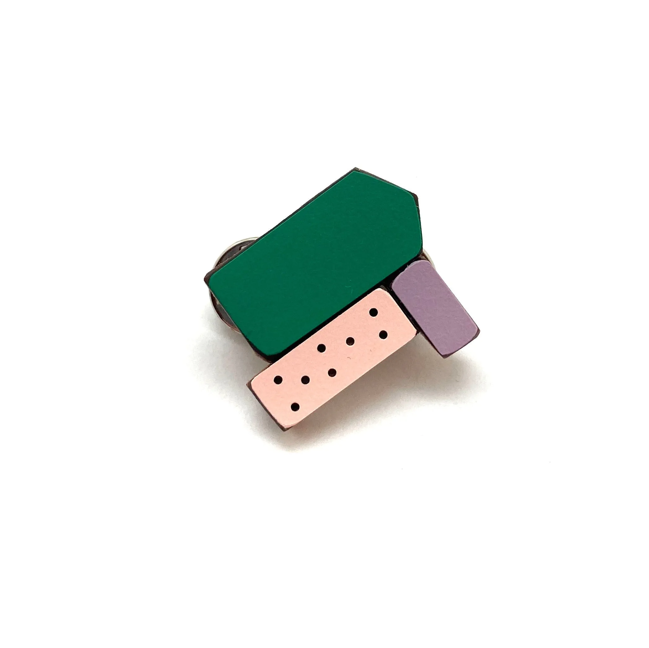 Geometric Pin - Green, Purple and Pink