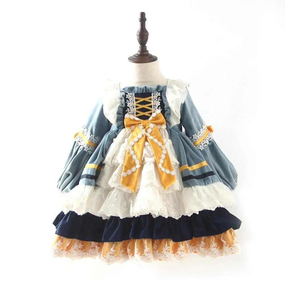 Girls Lolita Dres Children's Princess Dresses Velvet Tutu Skirts Costumes Party