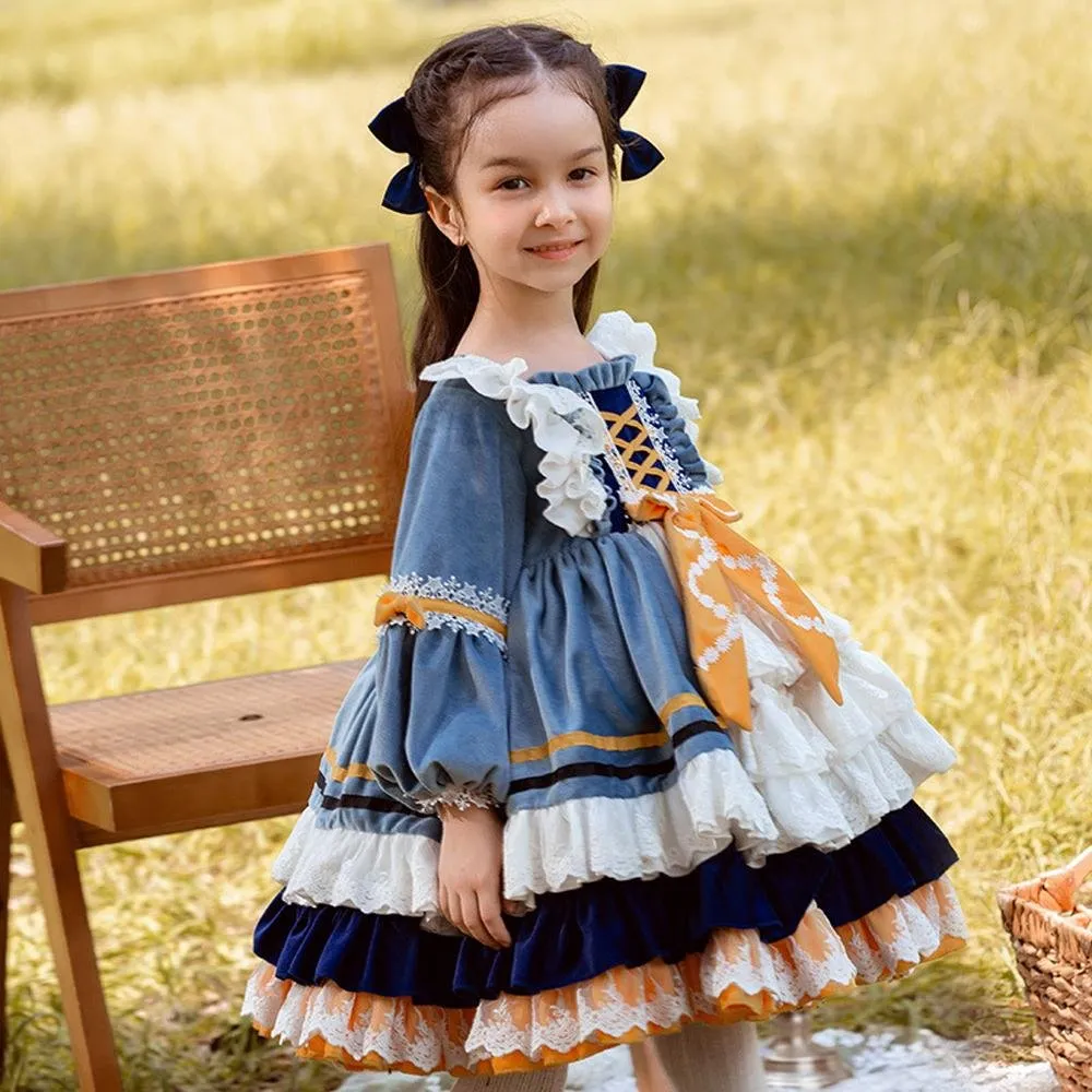 Girls Lolita Dres Children's Princess Dresses Velvet Tutu Skirts Costumes Party