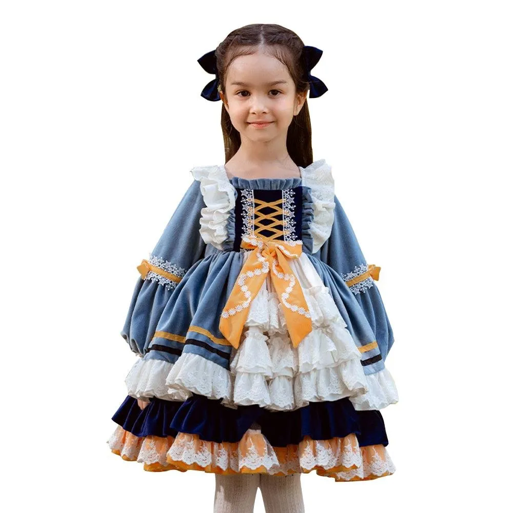 Girls Lolita Dres Children's Princess Dresses Velvet Tutu Skirts Costumes Party