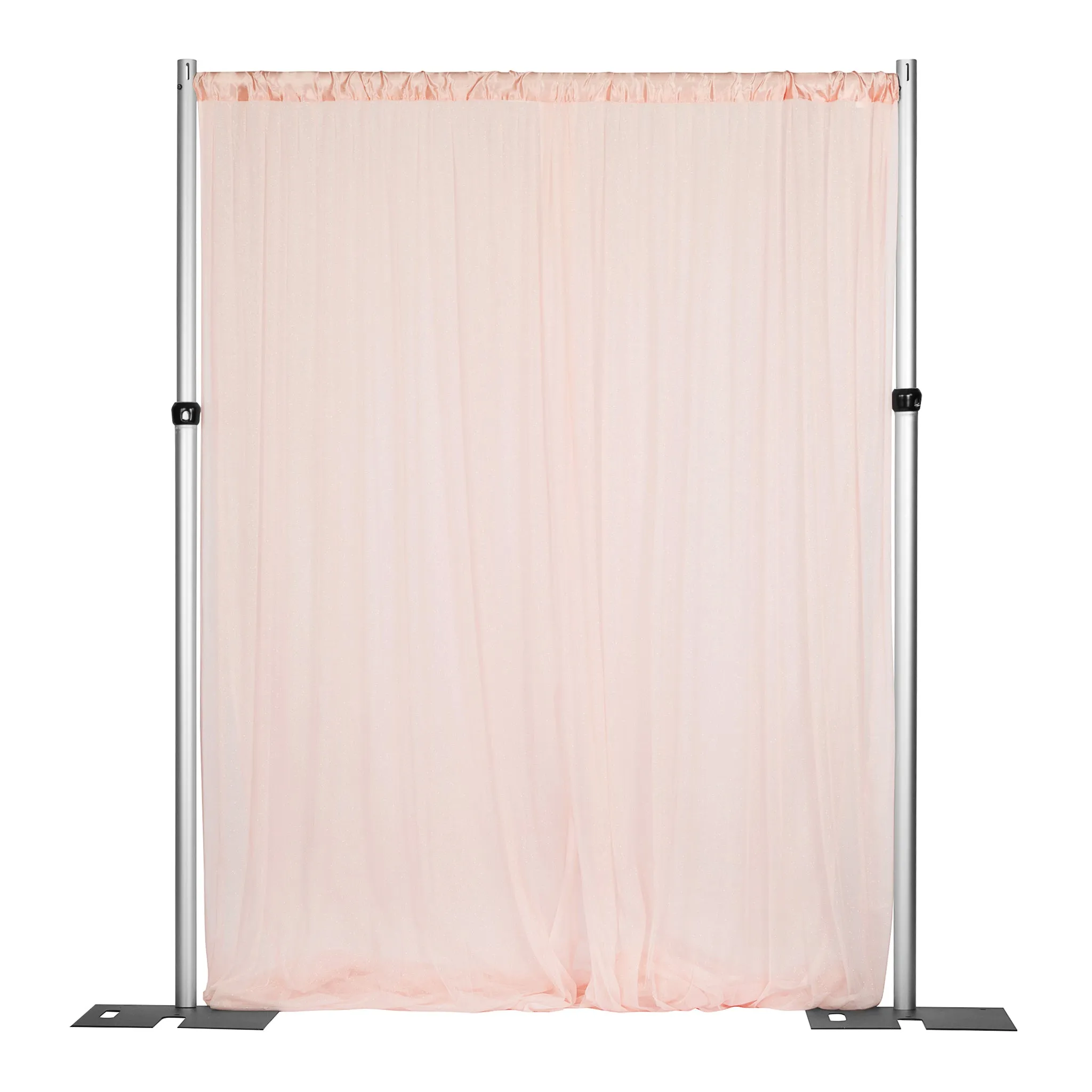 Glitter Tulle Tutu 10ft H x 56" W Drape/Backdrop Curtain Panel - Blush/Rose Gold