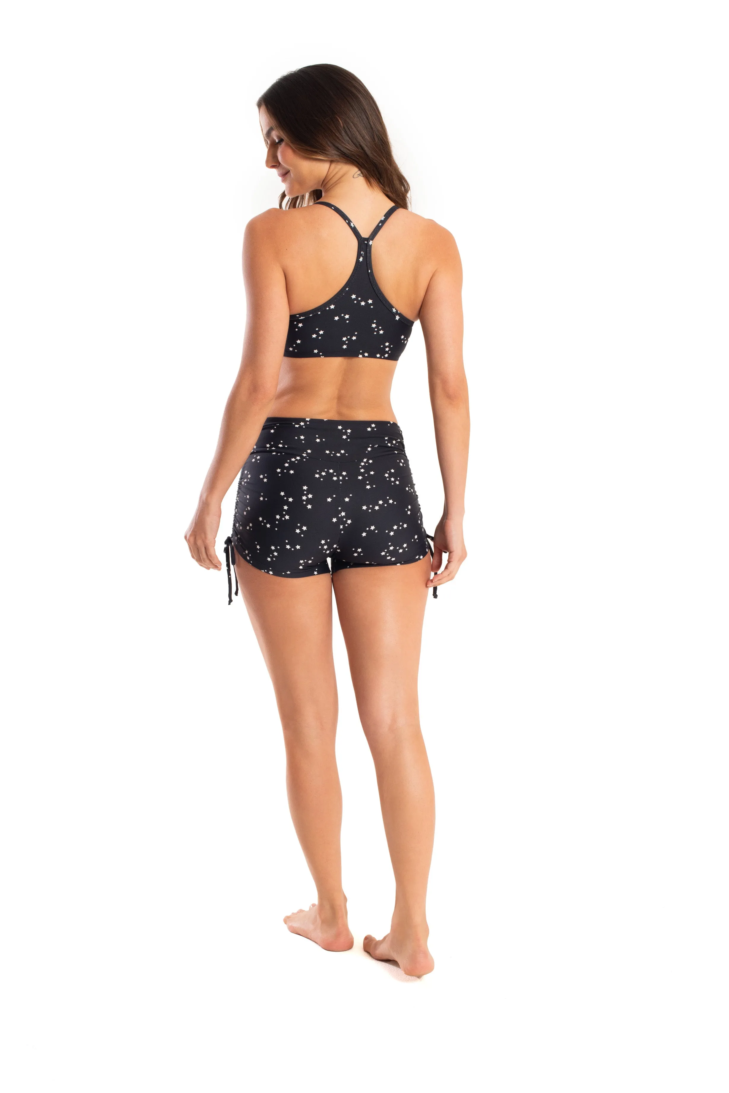 High Waist Side String Shorts, Stars, Cool Form Light