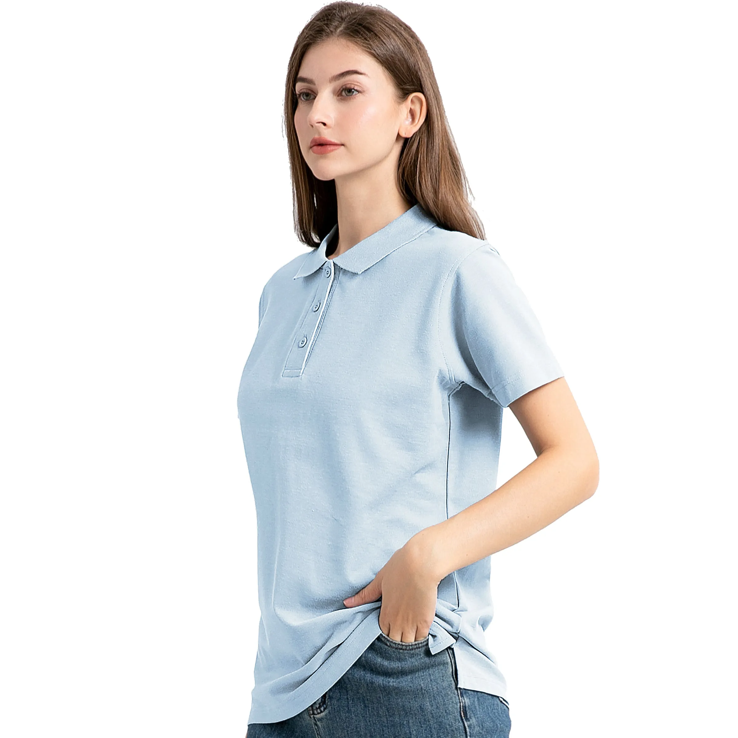 ISUSI Everyday Ladies Polo Shirts, Cotton Blend, UPF 30 