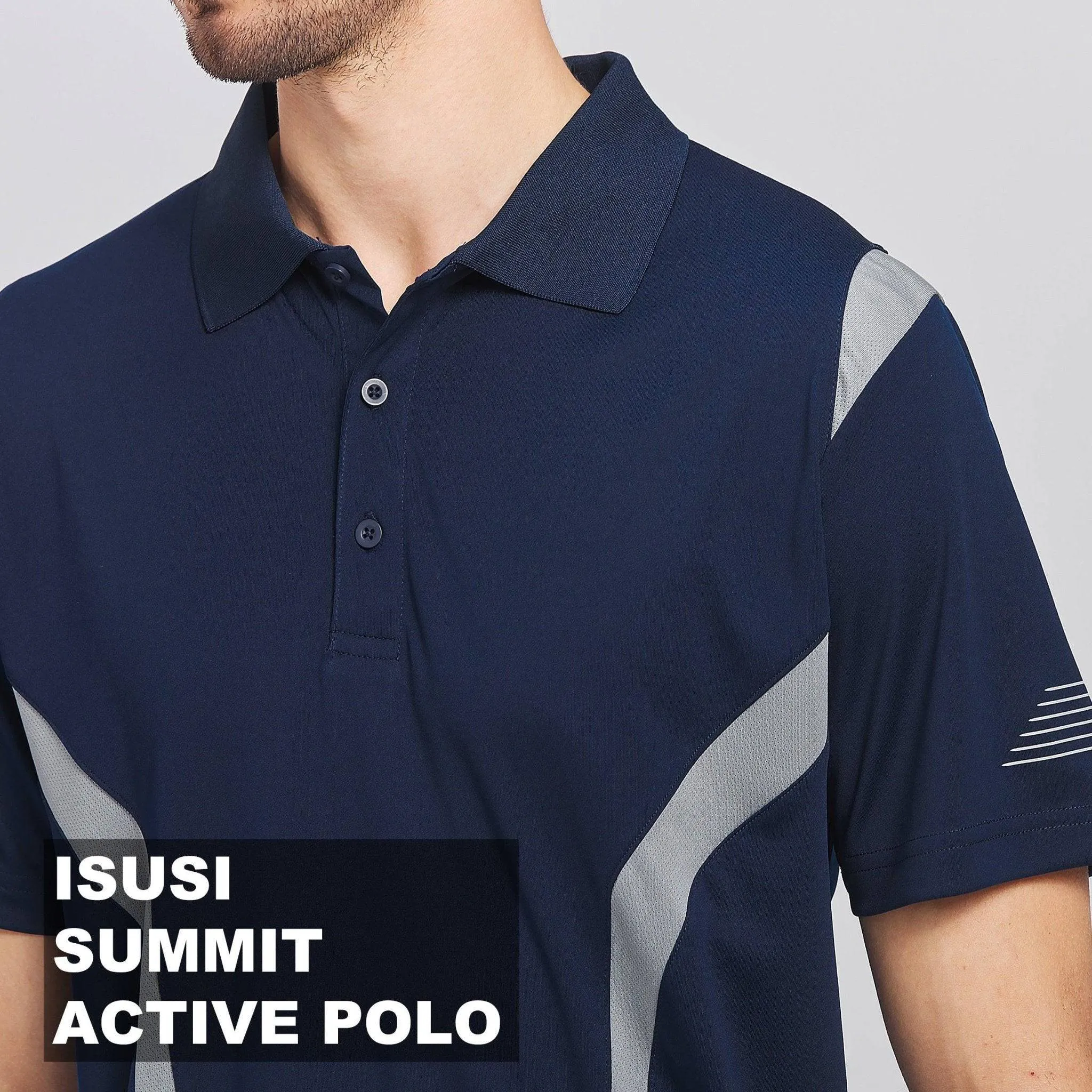 ISUSI Summit Mens Polo Shirts, Short Sleeve