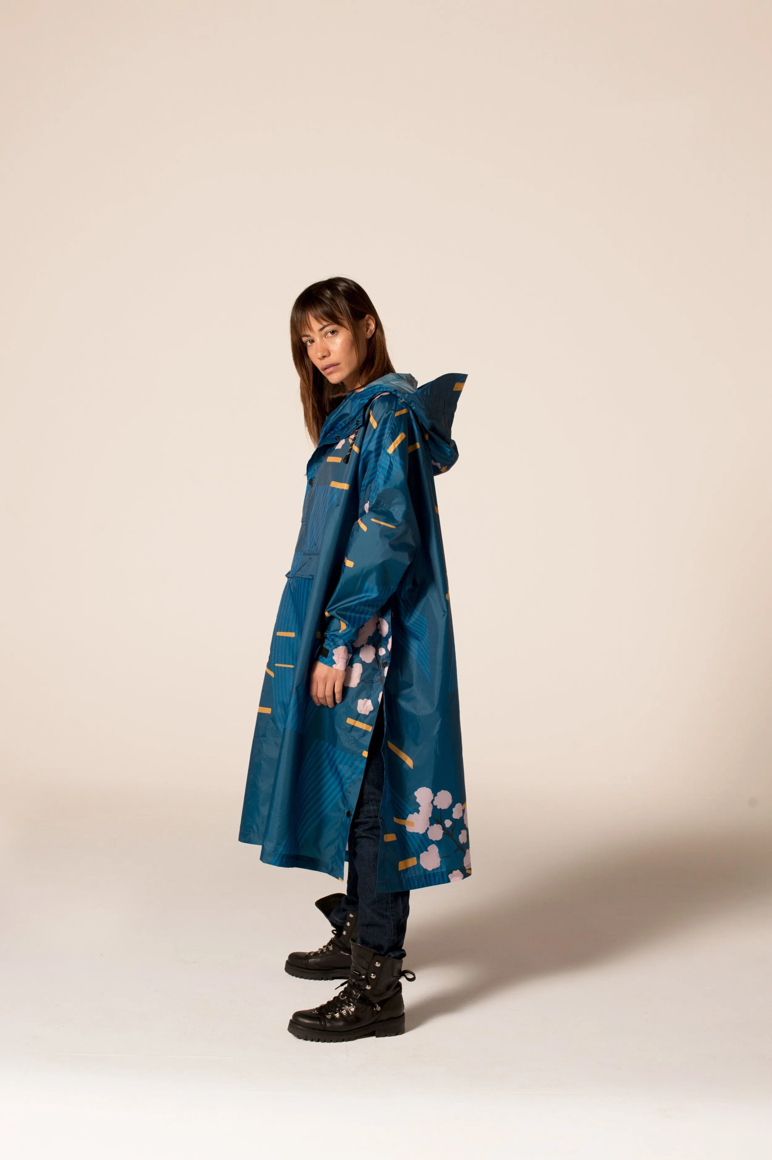 Japanese Blossom Rain Poncho