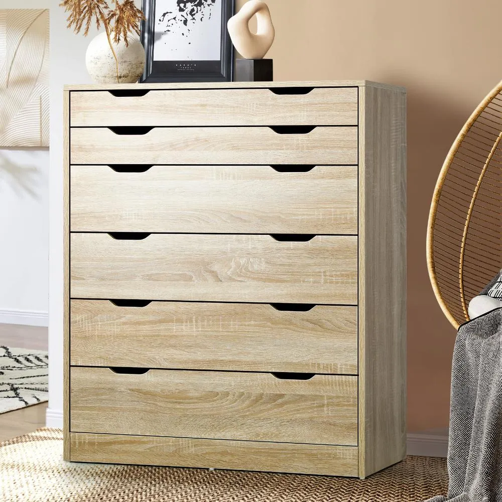 KATIA 6 Chest of Drawers Tallboy Cabinet Bedroom Clothes Wooden Furniture