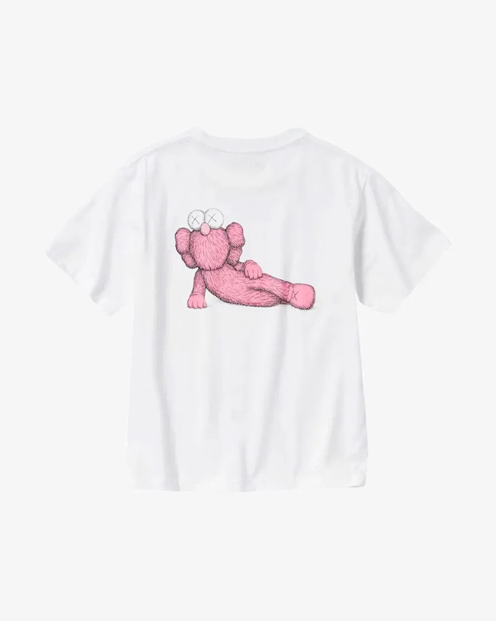 KAWS X UNIQLO FW23 PINK BFF TIME OFF COMPANION WHITE KIDS TEE