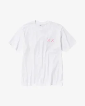 KAWS X UNIQLO FW23 PINK BFF TIME OFF COMPANION WHITE KIDS TEE