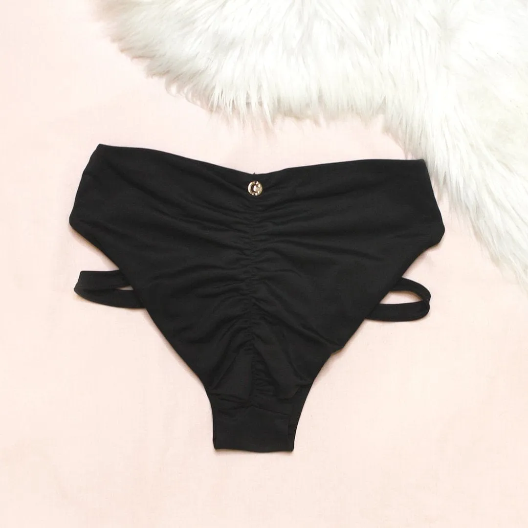 Khloe Bottom - Cut Out High Waist Bottoms Black