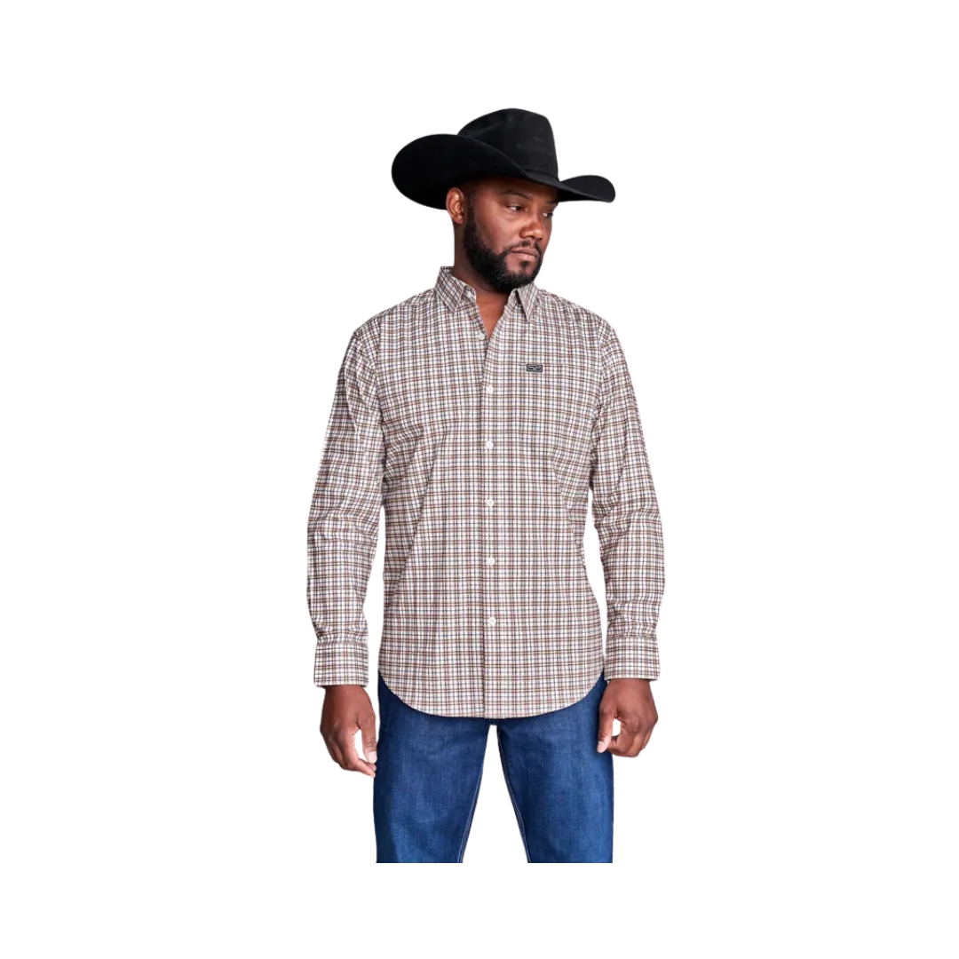 Kimes Ranch Men's Taos Plaid Dress Sand Shirt