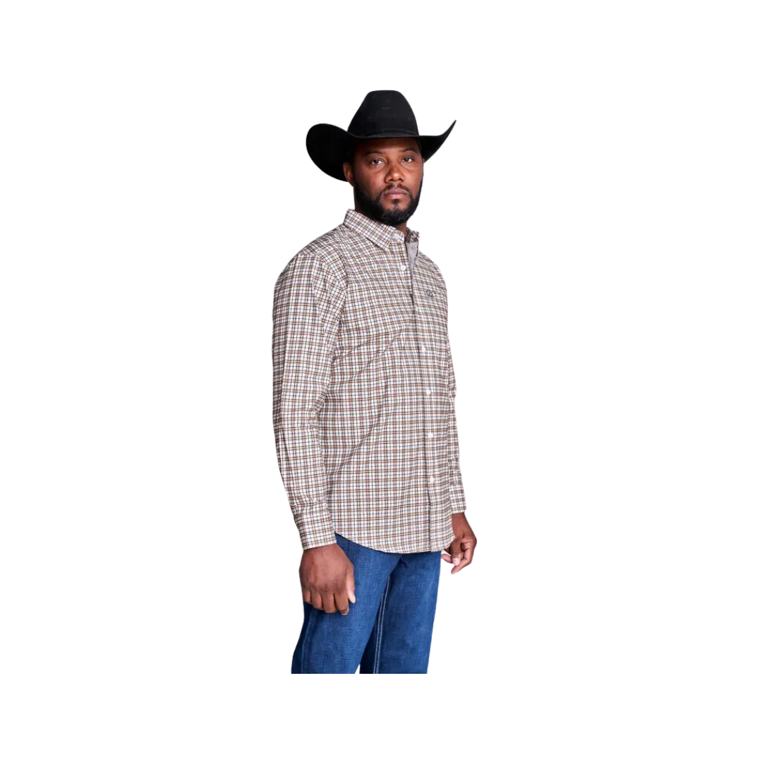 Kimes Ranch Men's Taos Plaid Dress Sand Shirt