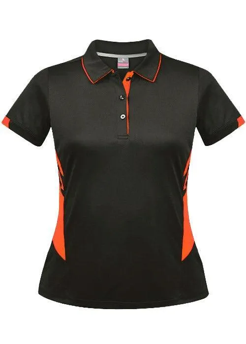 Ladies Tasman Polo Slate/Neon Orange