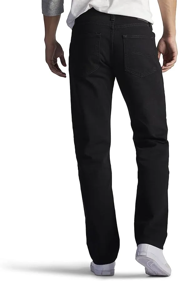 Lee Men's Regular Fit Straight Leg Jeans, Black