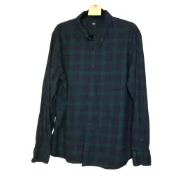 long-sleeve plaid button-up - xl