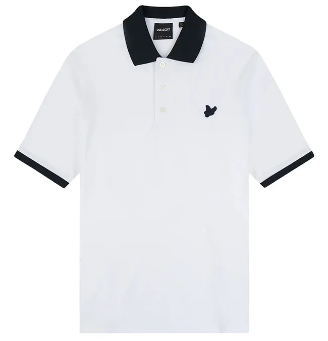 Lyle and Scott Mens Tonal Ringer Polo Shirt White