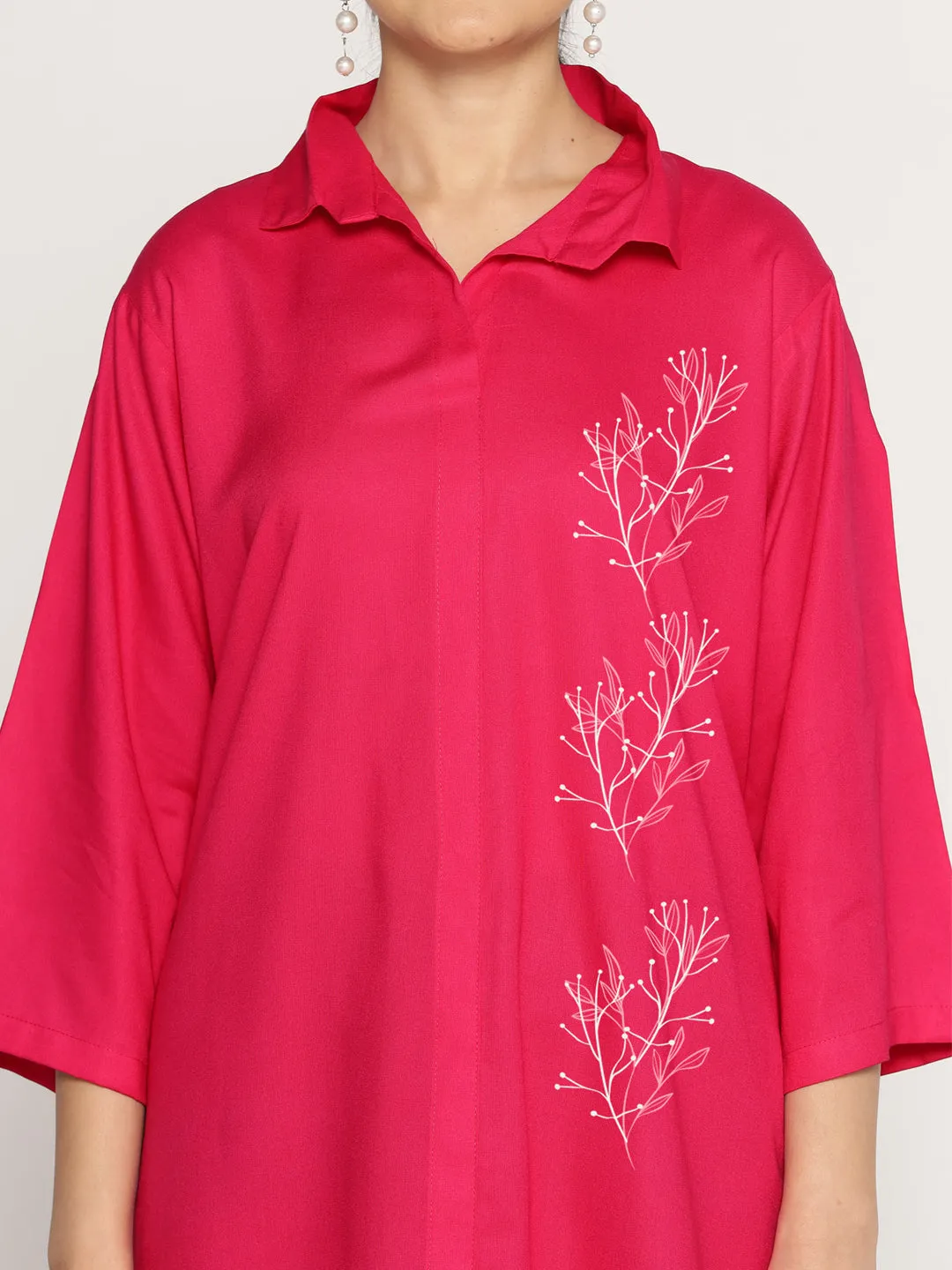 Magenta Rayon ShirtTop - Glace