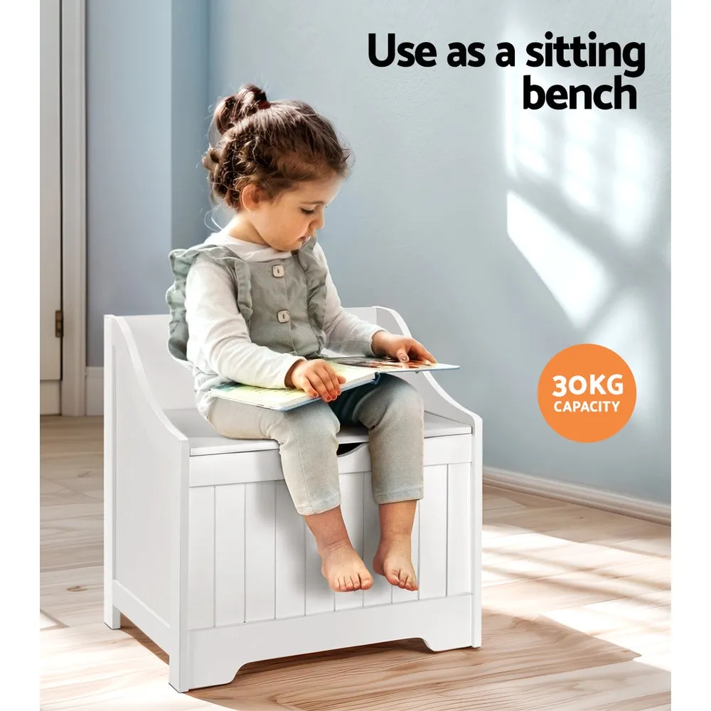 MDF Kids Toy Storage Box and Bench with Soft Close - Keezi