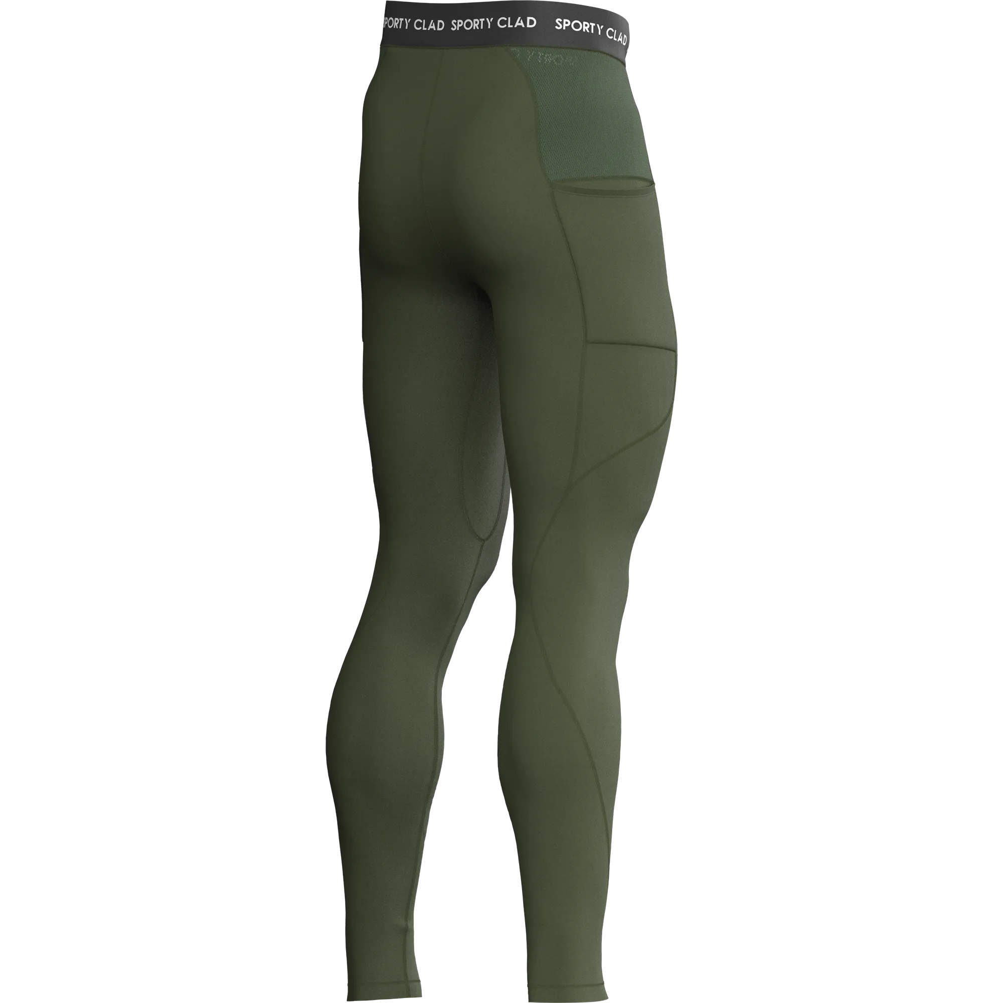 Men's Green Thermal Base Layer Compression Leggings