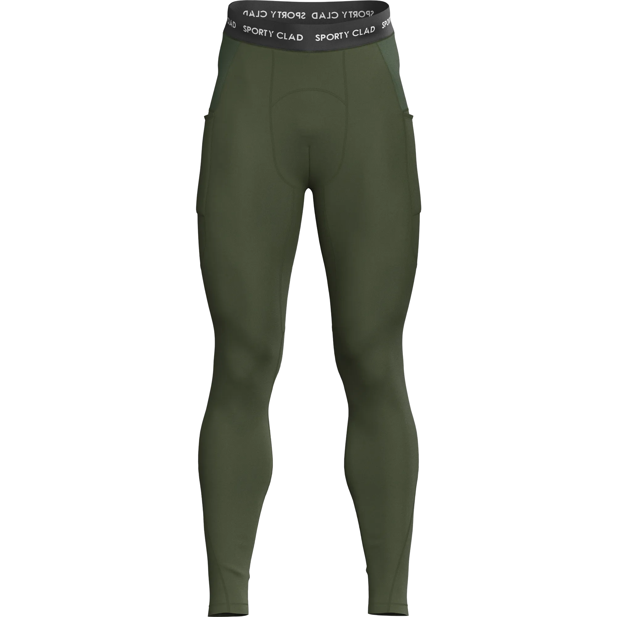 Men's Green Thermal Base Layer Compression Leggings