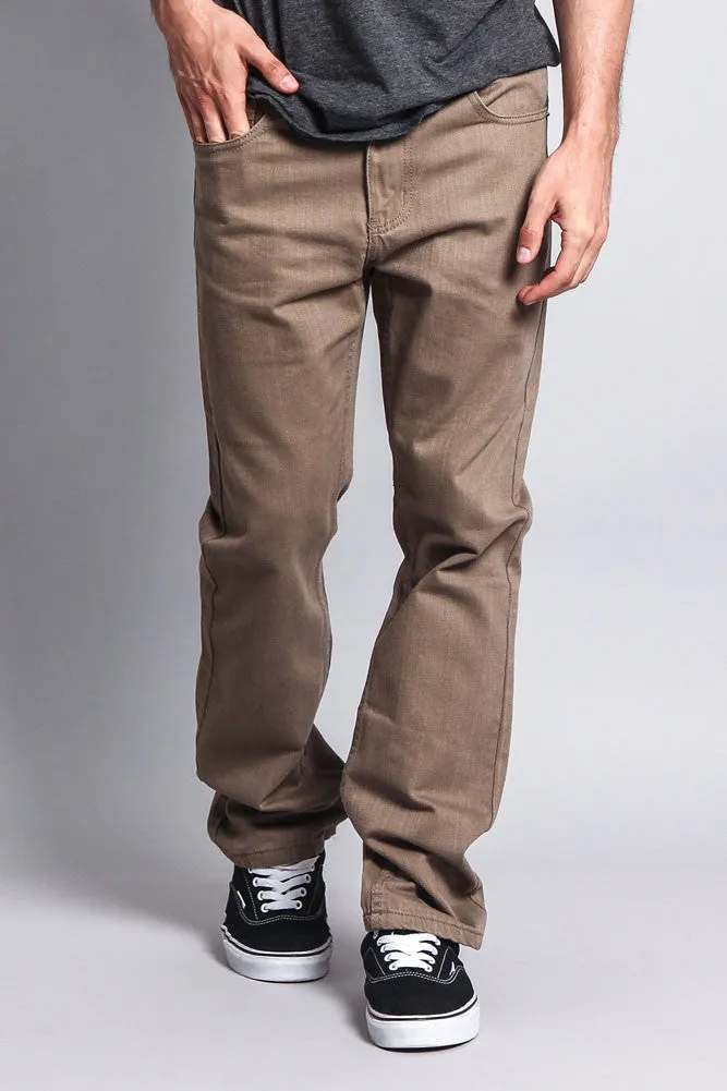 Men's Straight Fit Colored Denim Jeans (Taupe)