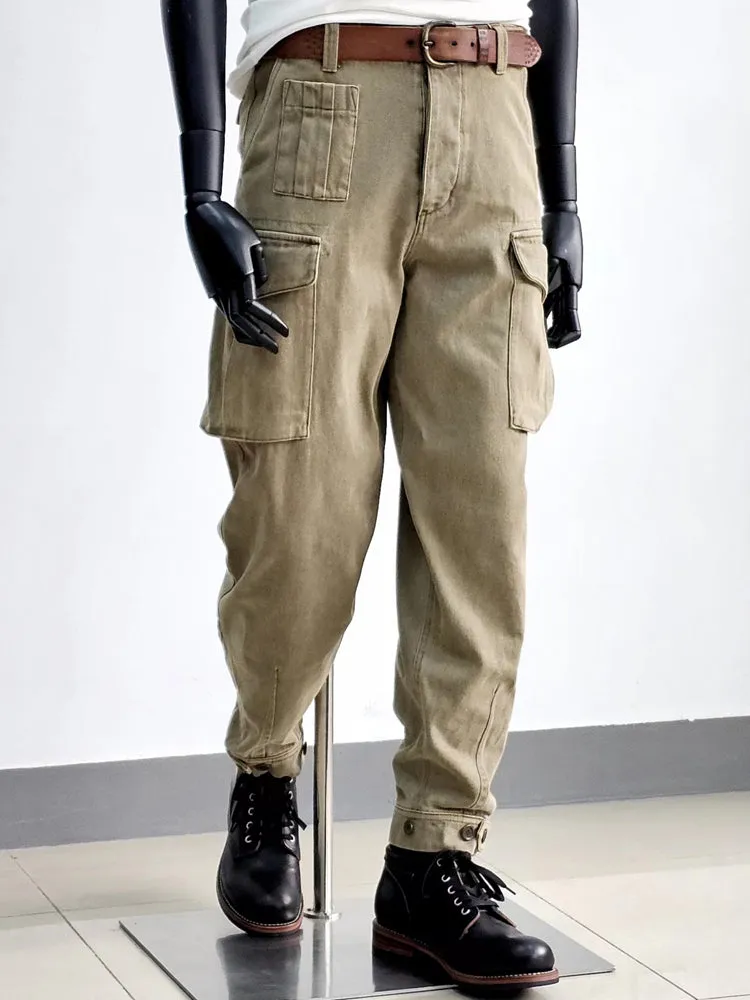 Men's Washed Khaki Cargo Pants