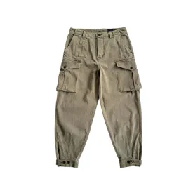 Men's Washed Khaki Cargo Pants