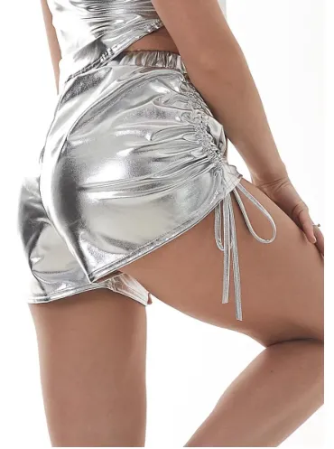 Metallic Ruched side Shorts