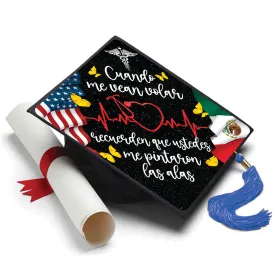 Mexican Nurse Flag Grad Cap Topper