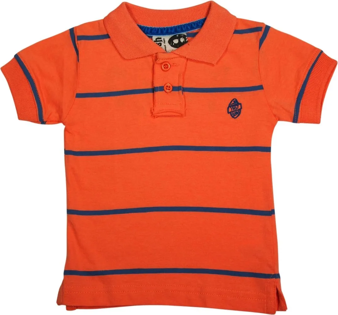 Mish - Baby Boys - 2 Colors -100% Cotton - Striped Short Sleeve Polo Shirt